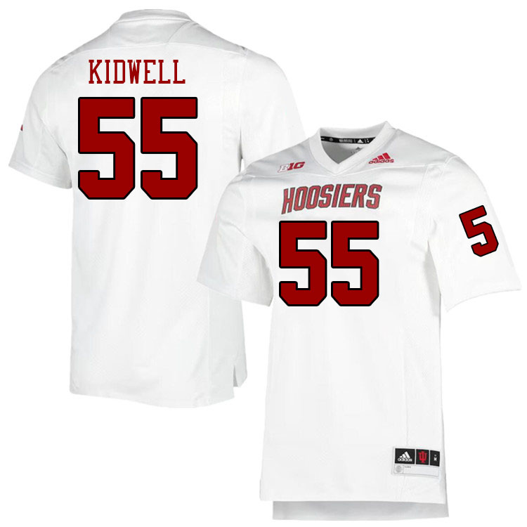 Men #55 Nick Kidwell Indiana Hoosiers College Football Jerseys Stitched-Retro White